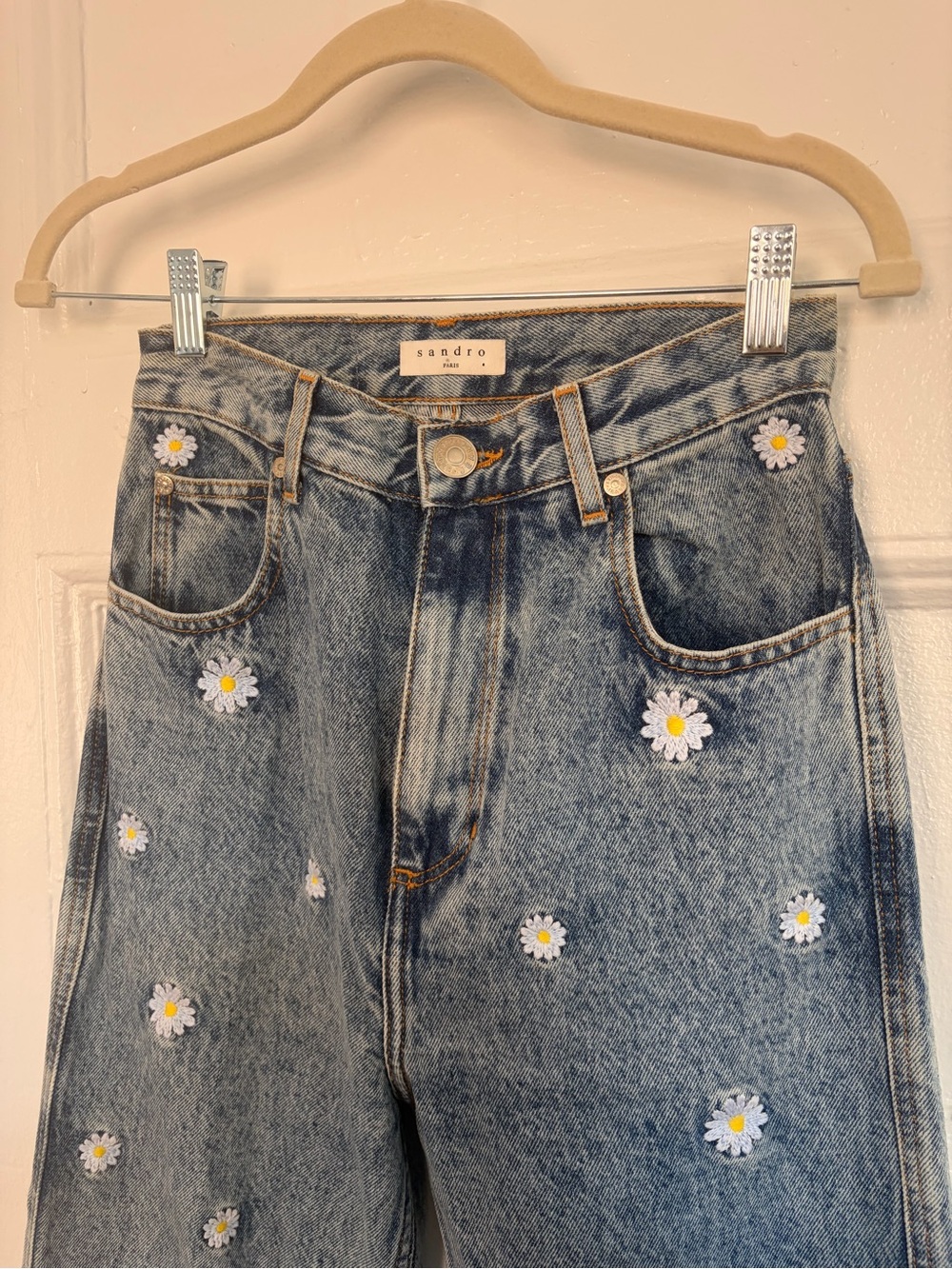 Sandro Flower Embroidered Jeans - Picture 4 of 7